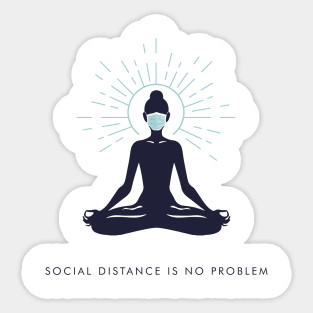 Quarantine Social Distancing Meditation Yoga T-shirt Sticker